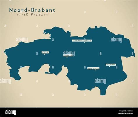 Modern Map - Noord Brabant NL illustration Stock Photo - Alamy