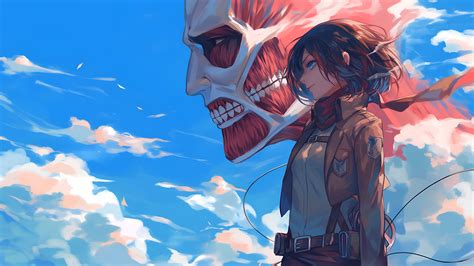 AoT Mikasa Ackerman Titan Desktop Wallpaper - AoT Wallpaper 4K