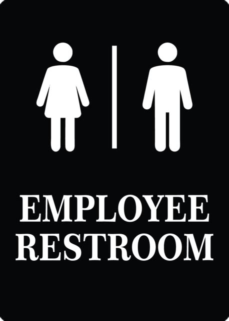 EMPLOYEE RESTROOM - OFFICE BUSINESS WASHROOM | Adhesive Vinyl Sign Decal | eBay