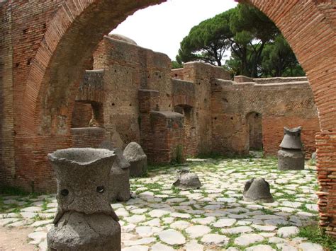 Ostia ancient, grinding in hot lava in tenement of molini via ...