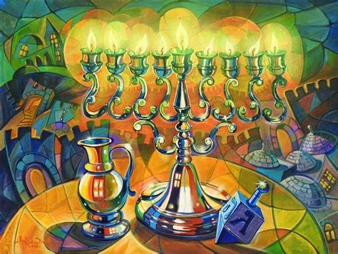 Original Oil Painting: Hanukkah in Jerusalem - Jewish Festival of ...