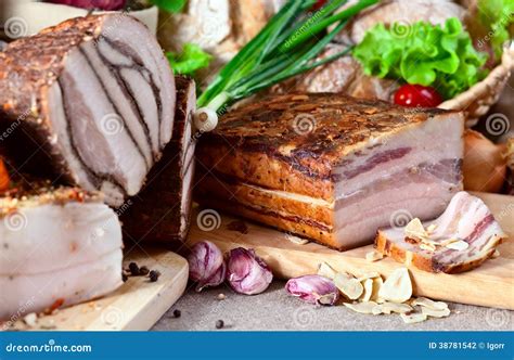 Smoked meat stock photo. Image of cloth, linen, flank - 38781542