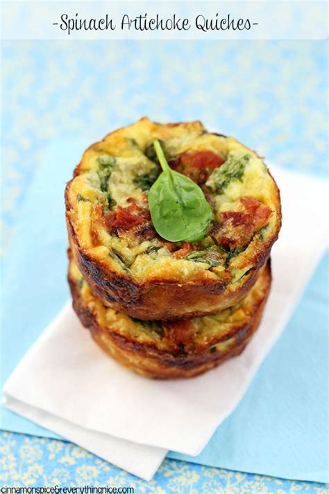 Spinach Artichoke Muffin Pan Quiches Recipe | Just A Pinch Recipes