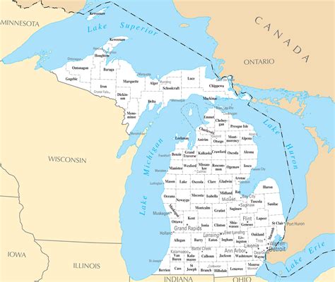 Michigan Cities And Towns • Mapsof.net