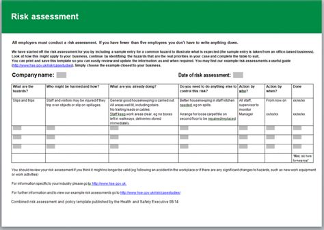 Hse Risk Assessment Template | Safesmart In Hse Report Template - Awesome Inspirational Template ...