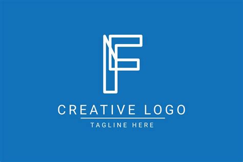 Modern creative letter F vector logo design. Minimalist flat line logo ...