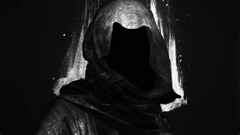 black background, Digital art, Hoods, Faceless, Dark, Grim Reaper Wallpapers HD / Desktop and ...