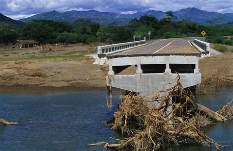 Damaged bridge and road, Hurricane Mitch, Honduras | Nigel Dickinson