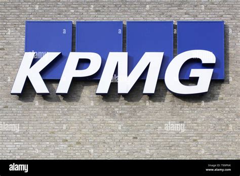 Aarhus, Denmark - October 7, 2018: KPMG logo on a facade. KPMG is one ...