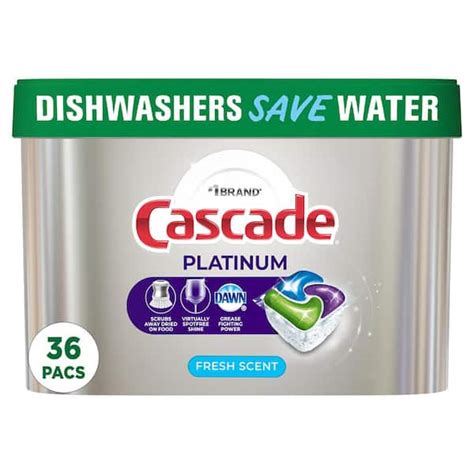 Cascade Platinum Dishwasher Pods, ActionPacs Dishwasher Detergent ...