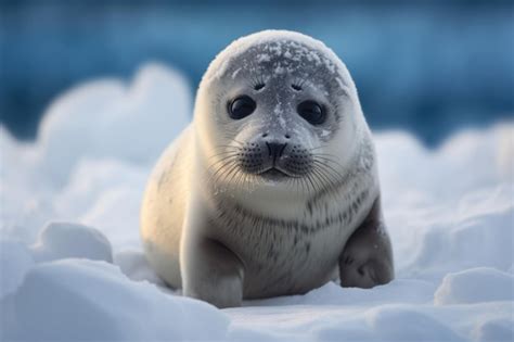 Premium Photo | A baby seal in the snow