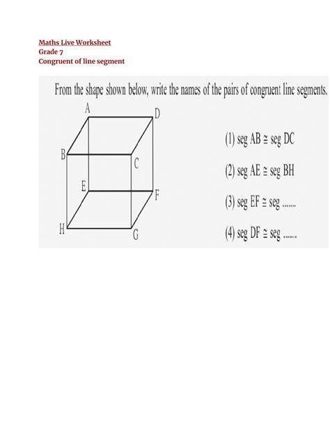 Congruent of Line worksheet | Live Worksheets - Worksheets Library