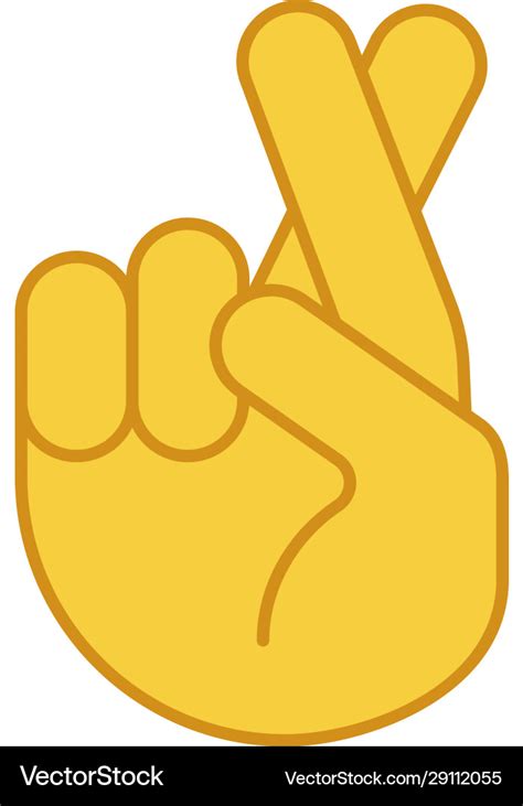 Fingers crossed emoji color icon Royalty Free Vector Image