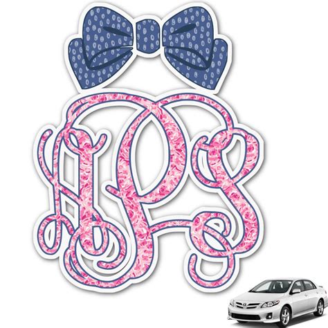 Preppy Monogram Car Decal (Personalized) - YouCustomizeIt