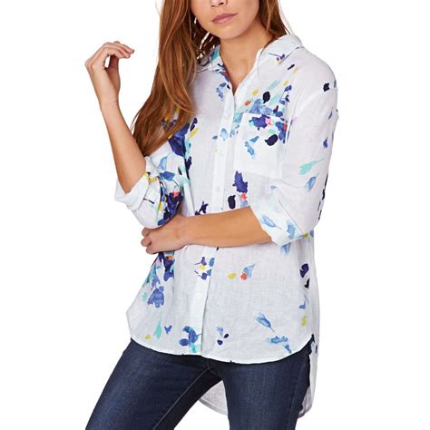 Joules Jeanne Linen Shirt - Bright White Floral | Joules clothing ...