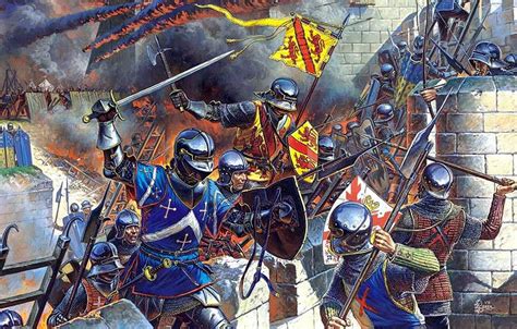 "French knights assaulting a Burgundian castle" | Warriors illustration ...