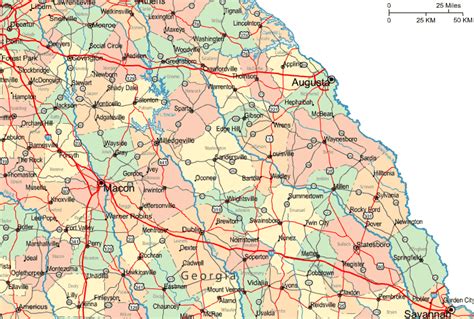 Regional Map of East Central Georgia