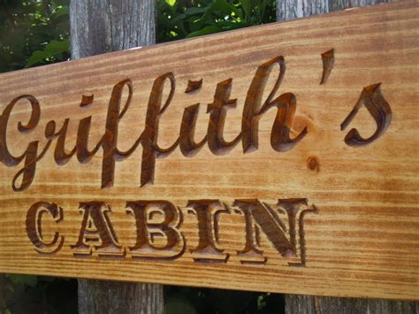 Outdoor Family Name Sign Personalized Custom Carved Cabin Tree