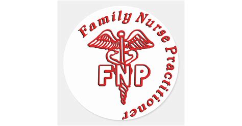 CADUCEUS FNP FAMILY NURSE PRACTITIONER CLASSIC ROUND STICKER | Zazzle.com