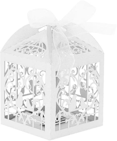 Amazon.com: Zerodis 150Pcs Wedding Candy Boxes Hollow Out Birds Wedding Sugar Chocolate Boxes ...
