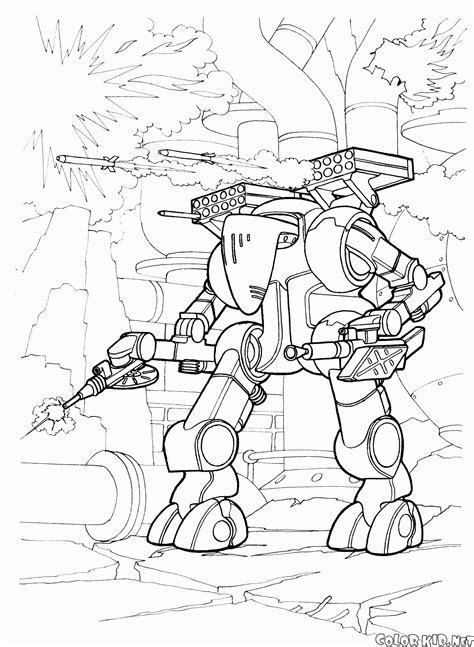 Coloring page - Big War Robot