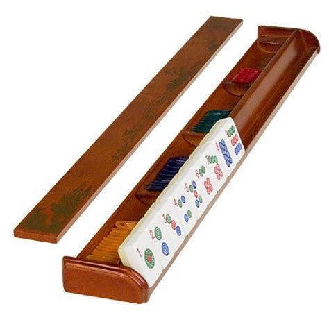 Mahjong Racks w/ Pushers - Natural Wood - Set of 4 (894887001744) $29.99