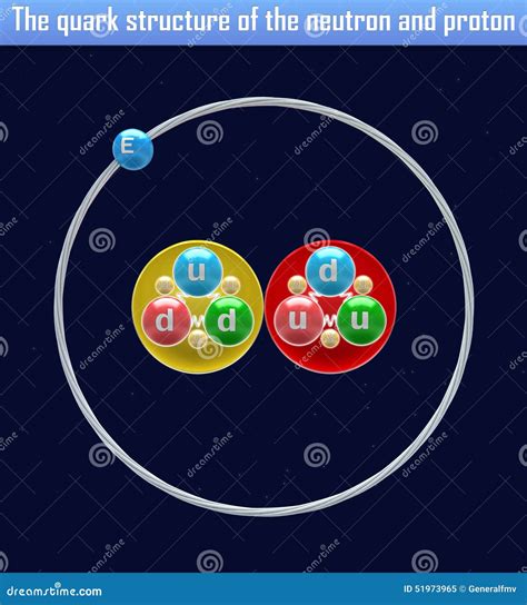 The Quark Structure Of The Neutron And Proton Stock Illustration ...