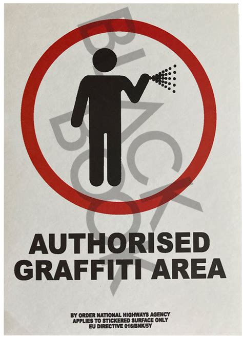 Banksy "Authorised Graffiti Area" Sticker – Black Book Gallery