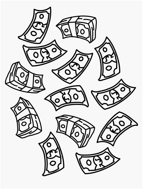 Money Dollars Raining Free Picture - Falling Money Clipart Black And White, HD Png Download ...