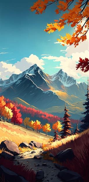 Premium AI Image | The mountains in the fall beautiful scenery