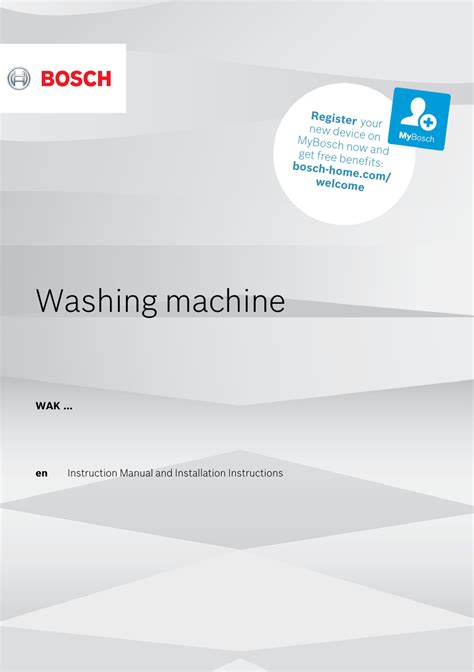 Bosch Washing machine Serie | 4 Instructions for Use | Manualzz