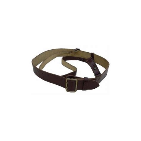 GERMAN OFFICERS BROWN LEATHER BELT WITH CROSS STRAP - WARSTUFF.COM