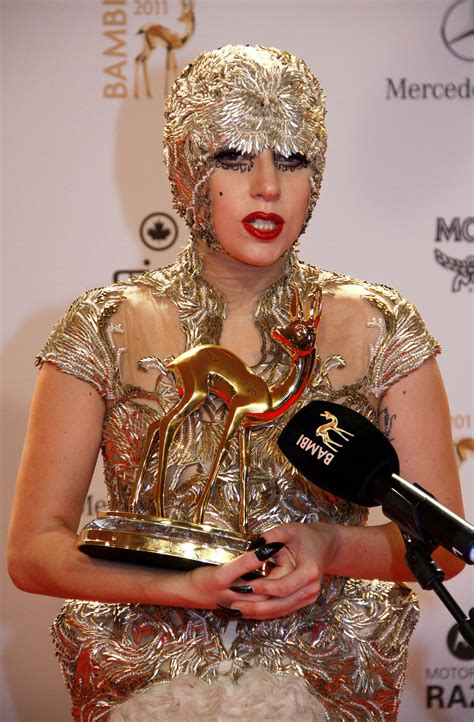 Lady Gaga in Gold Alexander McQueen at Bambi Media Awards in Wiesbaden ...