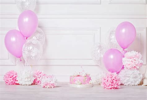 Pink Balloon 1st Birthday Decoration wall background Photogrpahy backdrops Photo background baby ...