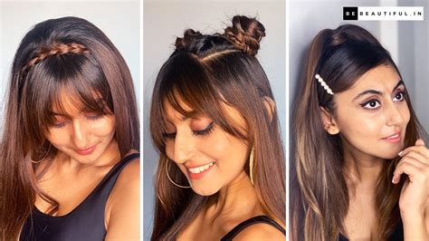 Easy & Chic Hairdos With Bangs | Cute Fringe Hairstyles By Hiral Bhatia | Be Beautiful - YouTube