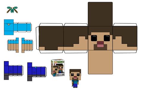 Minecraft Steve Funko Pop Papercraft | Free Printable Papercraft Templates