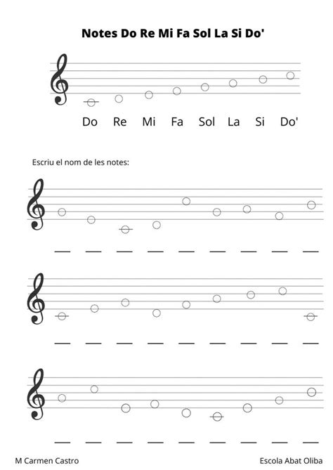 Notes do re mi fa sol la si do' worksheet | Music worksheets, Music theory lessons, Music ...