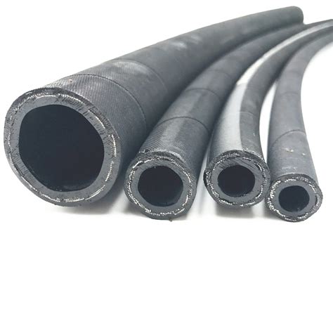 Braid Steel Wire Reinforced Flexible Rubber Hose Hydraulic Rubber Hose ...