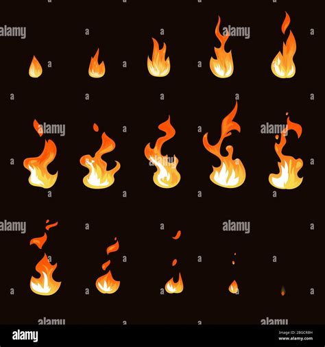 Realistic Fire Animation Sprites Flames Vector Realistic Creative Hot | Images and Photos finder