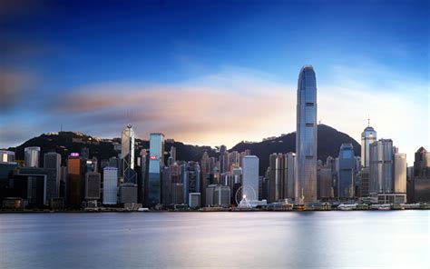 Download wallpapers Victoria Harbour, 4k, morning, modern buildings, cityscapes, Hong Kong ...