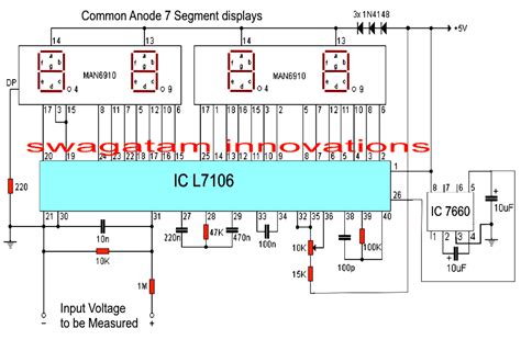Digital Voltmeter Circuit Diagram Using 7107