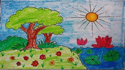 Garden Drawing Easy And Beautiful : Flower Garden Drawing For Class 4 – Garden Design | Bodaqwasuaq