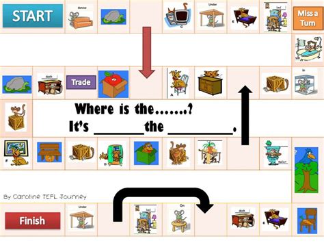 Board game for practicing prepositions of place | for my grade 6 ...