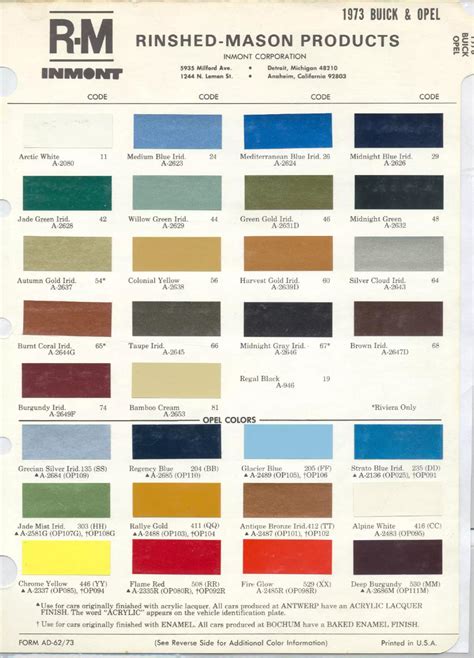 Buick Paint Codes & Color Charts