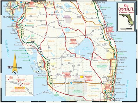 Big Cypress & Florida Seminole Country Map - Seminole Florida Map ...