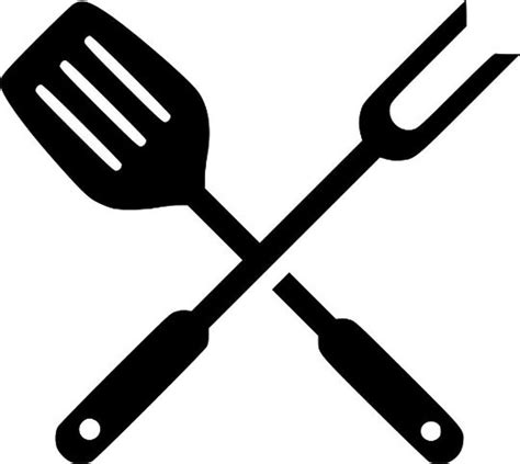 Barbecue Cooking ,crossed Spatula and Fork With Fire SVG - Etsy