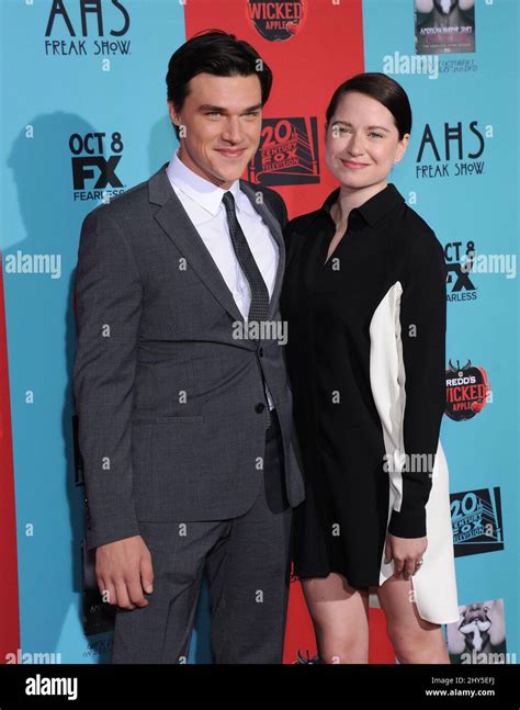 Finn Wittrock & Sarah Roberts attends the "American Horror Story: Freak Show" Season Premiere at ...