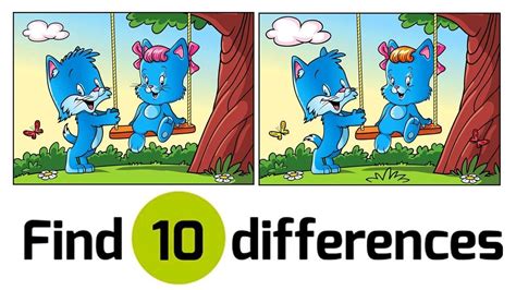 Find The 10 Differences | Best Spot The Difference Game | Fun Puzzles Fo... | Spot the ...