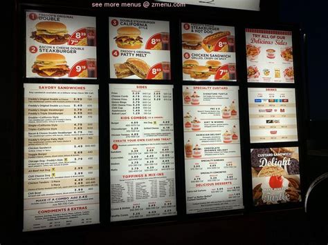 Menu at Freddy's Frozen Custard & Steakburgers fast food, Lansdale