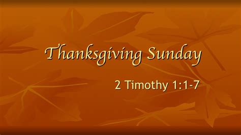 Thanksgiving Sunday